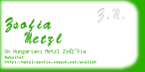 zsofia metzl business card